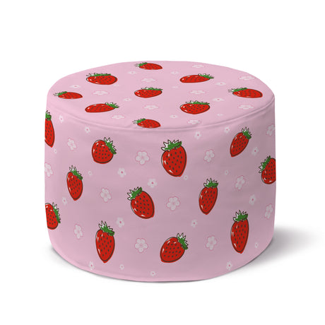 Runder Pouf-Fußhocker Strawberries