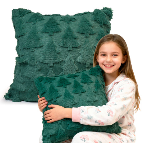 Plüschiges grünes Kissen 45x45cm