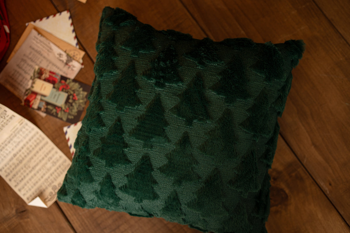 Plüschiges grünes Kissen 45x45cm