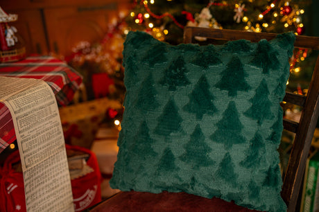 Plüschiges grünes Kissen 45x45cm