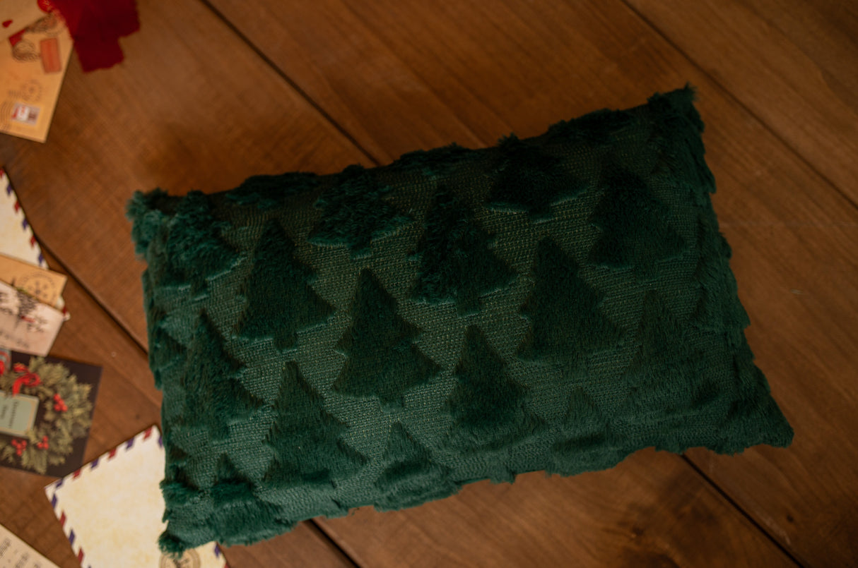 Plüschiges grünes Kissen 30x50cm