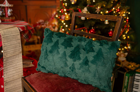 Plüschiges grünes Kissen 30x50cm