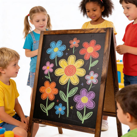 Kundenstopper Werbeständer Doppelseitig Holz Kreidetafel 60x100 cm