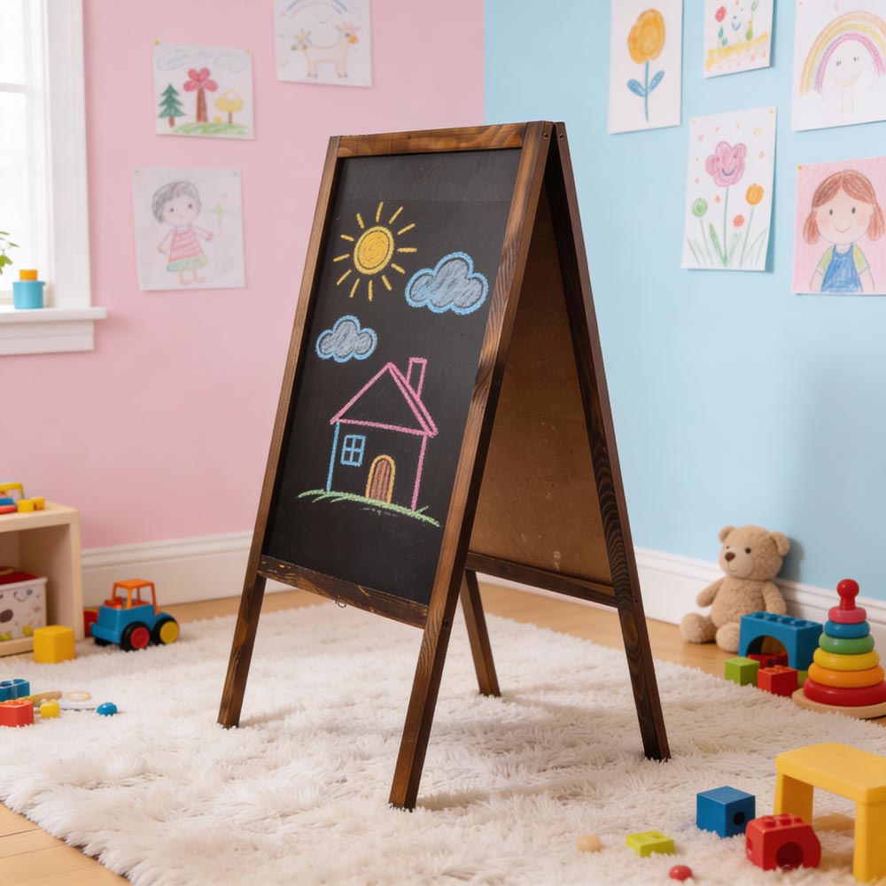 Kundenstopper Werbeständer Doppelseitig Holz Kreidetafel 60x100 cm