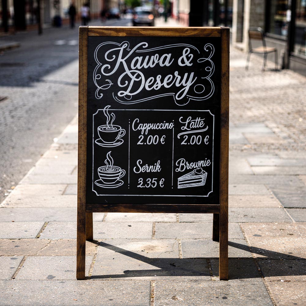 Kundenstopper Werbeständer Doppelseitig Holz Kreidetafel 60x100 cm