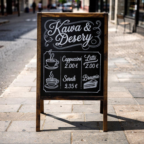 Kundenstopper Werbeständer Doppelseitig Holz Kreidetafel 60x100 cm