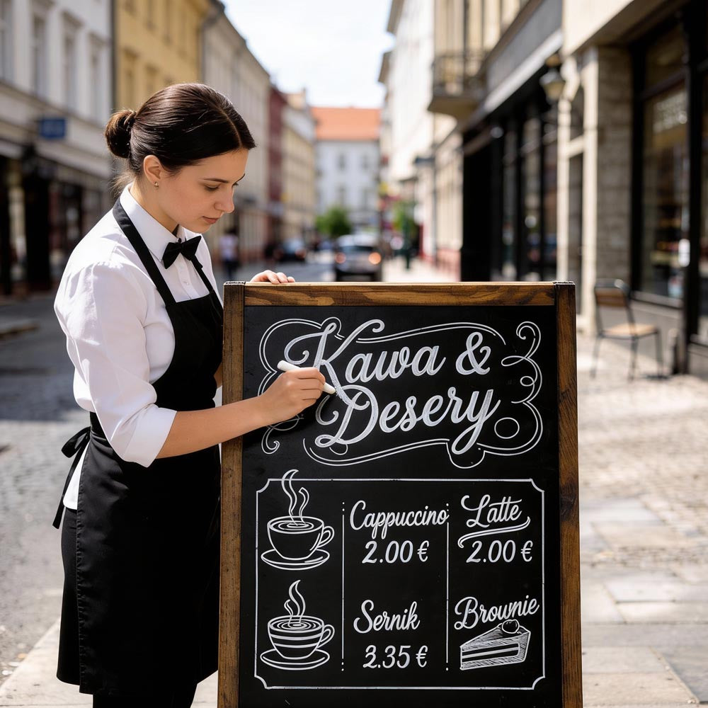 Kundenstopper Werbeständer Doppelseitig Holz Kreidetafel 60x100 cm