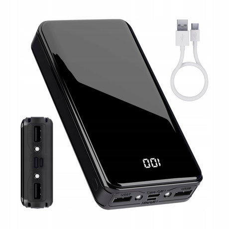 PowerBank 20000mAh 2.1A + LED-Taschenlampe 2x USB micro+C