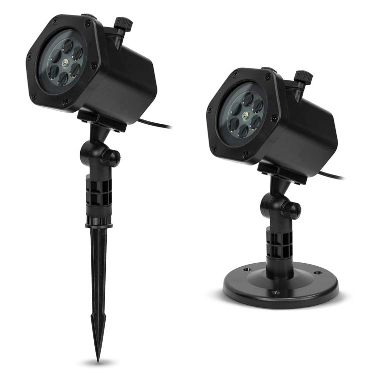 Schwarzer Weihnachtsprojektor mit 12 Dias – für Garten und Innenbereich