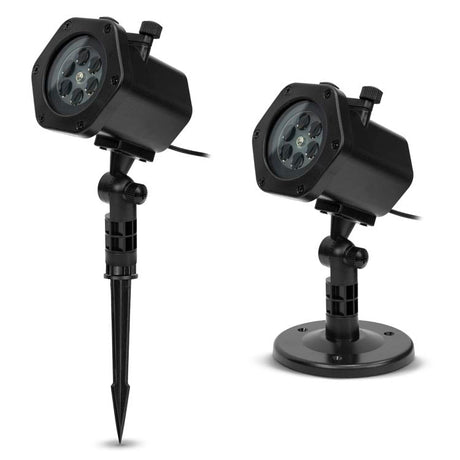 Schwarzer Weihnachtsprojektor mit 12 Dias – für Garten und Innenbereich