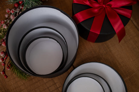 Set mit 4 schwarzen Geschenkboxen