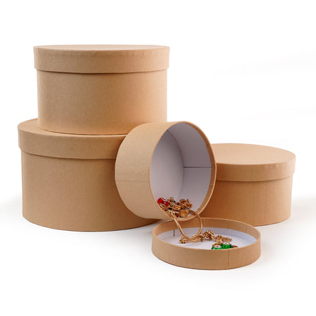 Set mit 4 Kraftpapier-Geschenkboxen