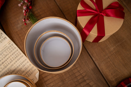 Set mit 4 Kraftpapier-Geschenkboxen