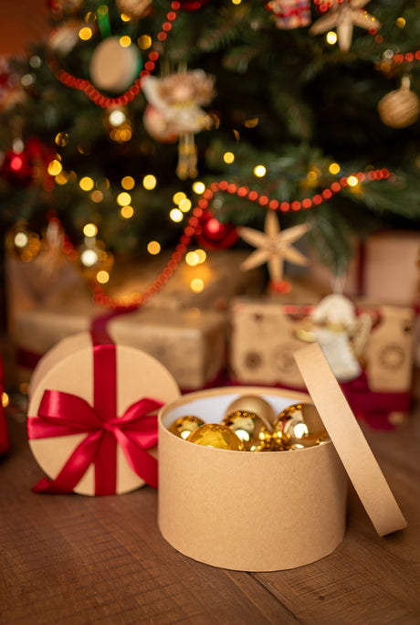 Set mit 4 Kraftpapier-Geschenkboxen
