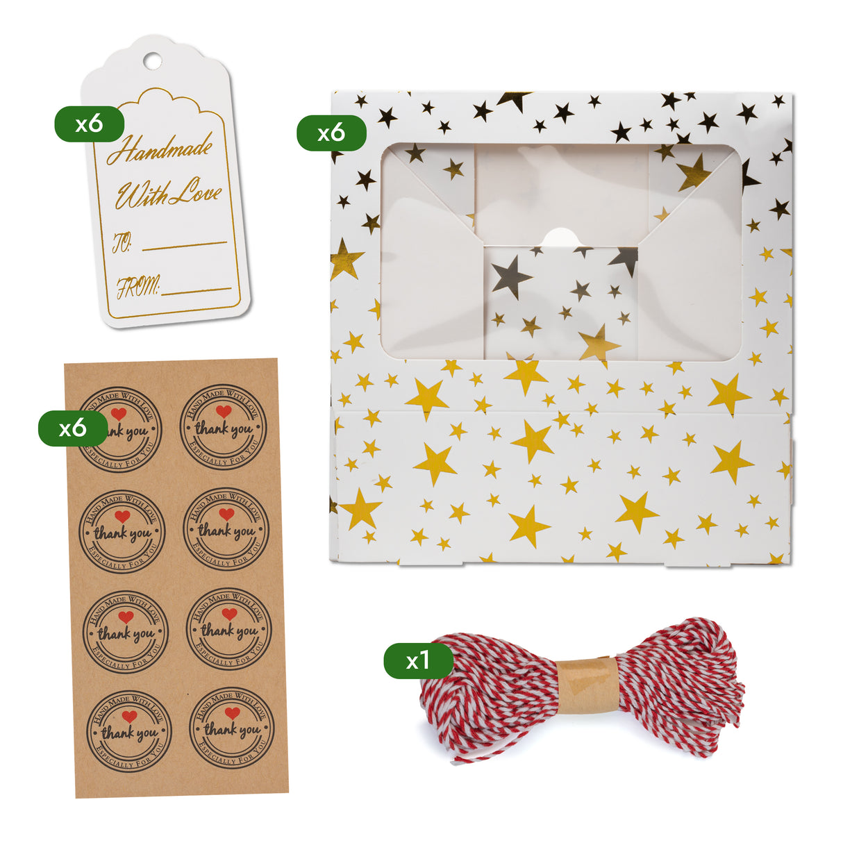 Weihnachts-Fensterkästen, 6 Stück