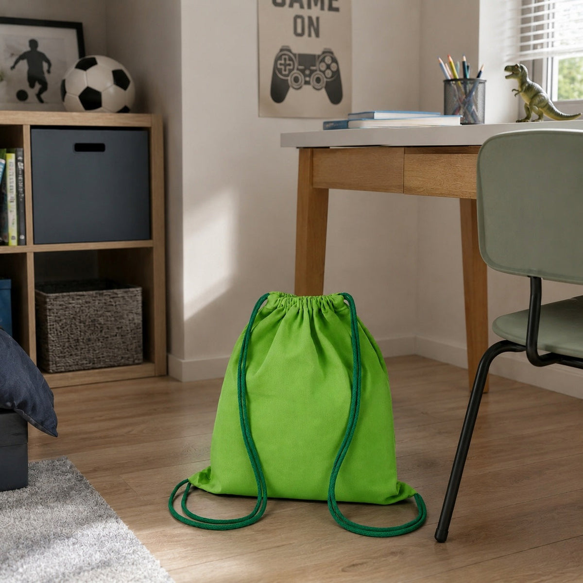 Baumwoll-Rucksack 340 x 400 mm Hellgrün