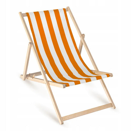 Holz-Liegestühle - Streifen - verschiedene Farben Orange