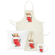 Weihnachtsset Baumwollbeutel + Becher + Kissen + Schürze Katze