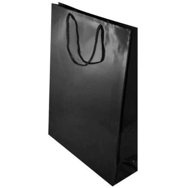 Laminierte Tasche mit Kordelgriff - SCHWARZ - 300x100x400mm