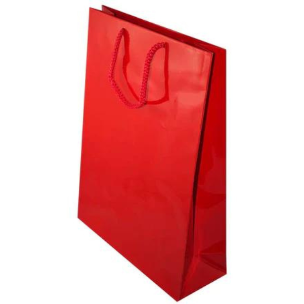 Laminierte Tasche mit Kordelgriff - ROT - 240x90x320mm