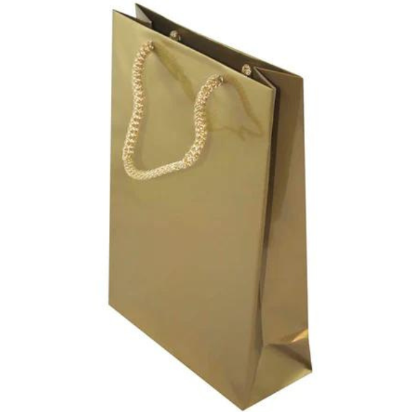 Laminierte Tasche mit Kordelgriff - GOLD - 170x70x250mm