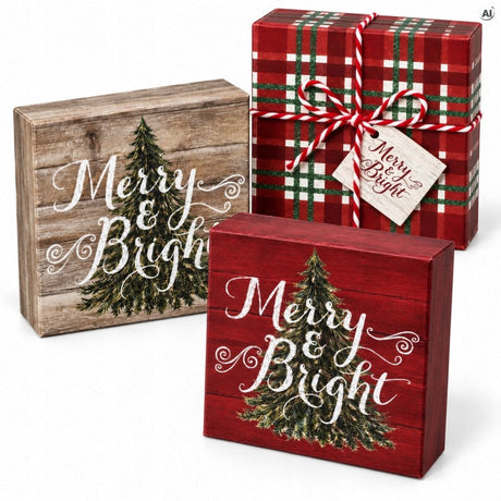 Weihnachts-Geschenkboxen 10 x 10 cm 3 Stück