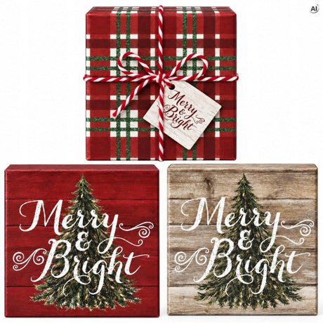 Weihnachts-Geschenkboxen 10 x 10 cm 3 Stück