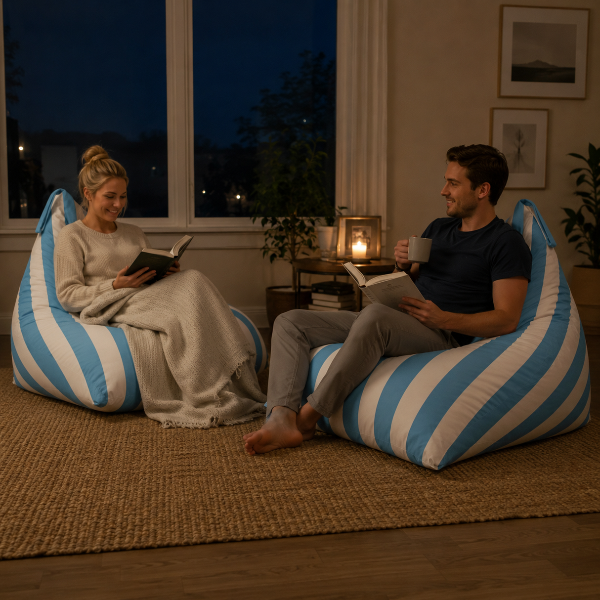 Sitzsack Pillow XXL OXFORD Bunt Gestreift
