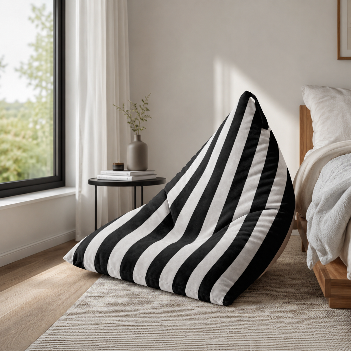 Sitzsack Pillow XXL VELVET Bunt gestreift
