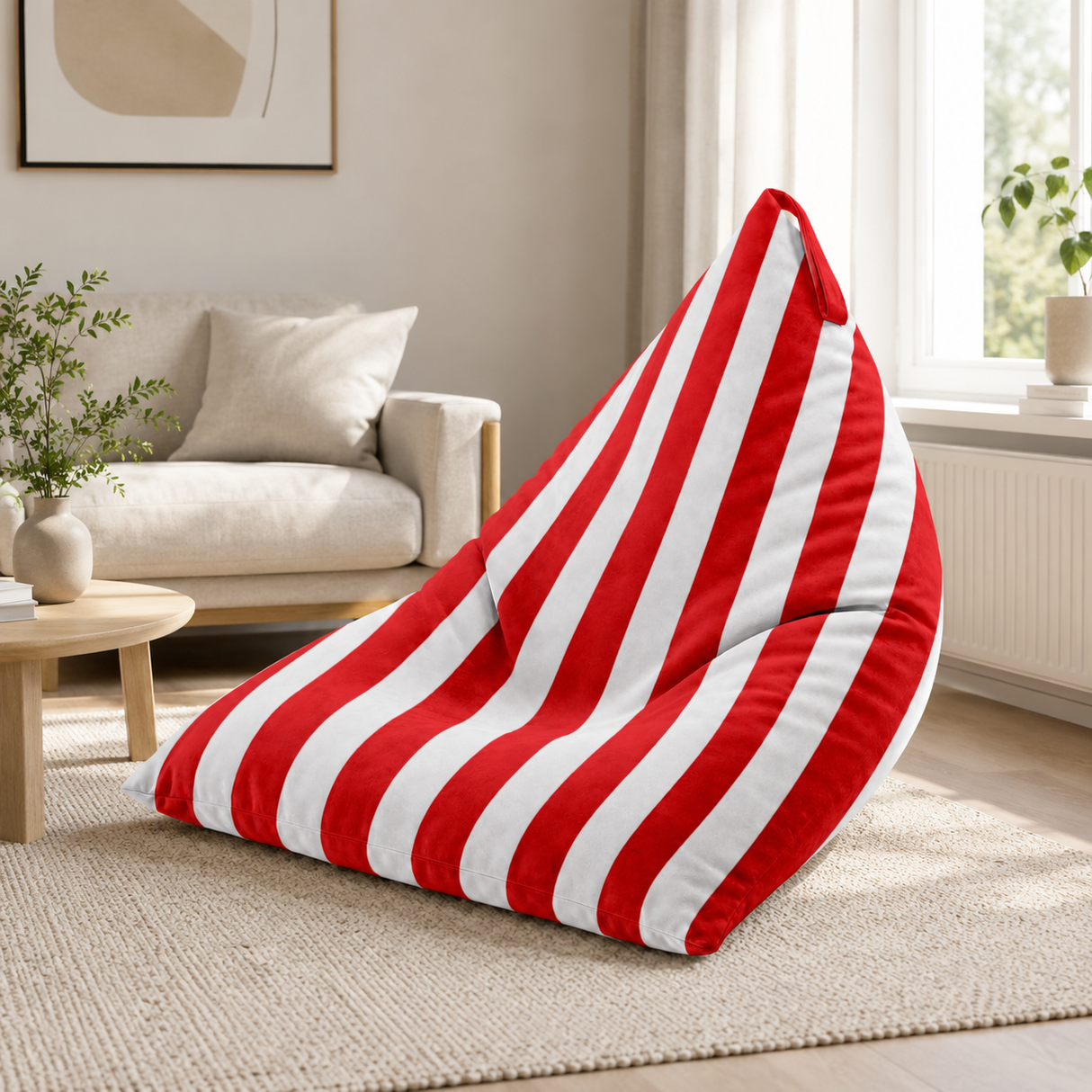 Sitzsack Pillow XL VELVET Bunt Gestreift