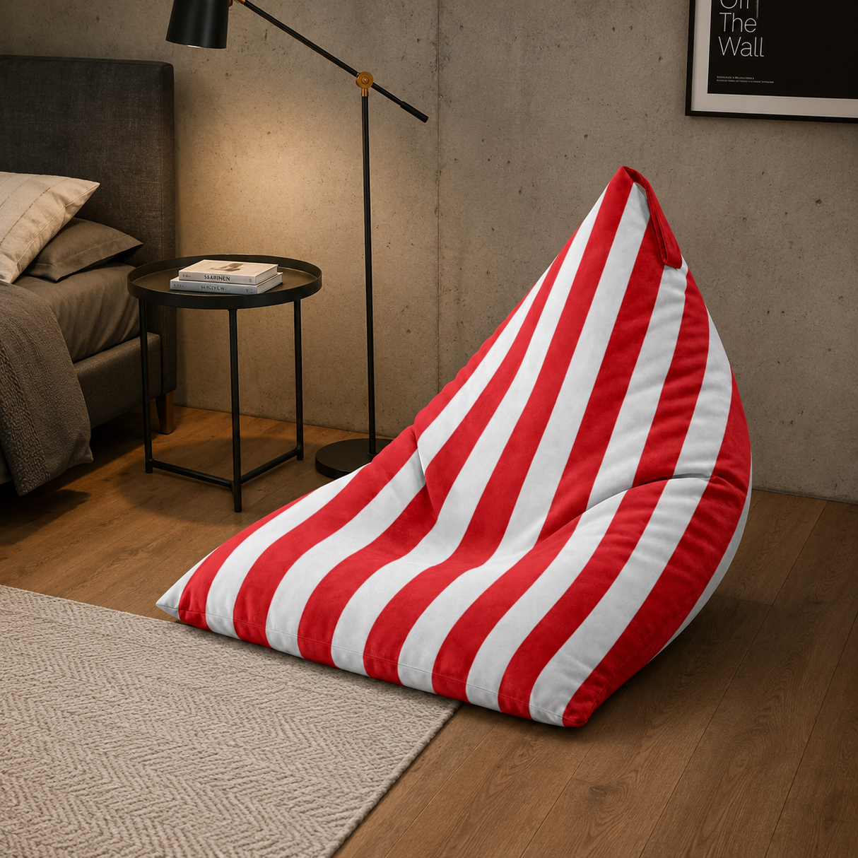 Sitzsack Pillow XL VELVET Bunt Gestreift