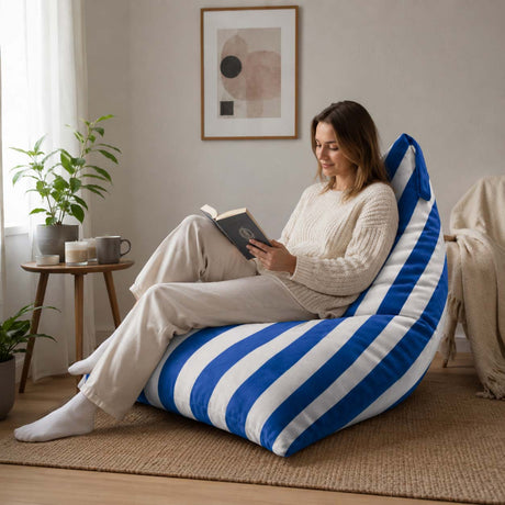 Sitzsack Pillow XL VELVET Bunt Gestreift