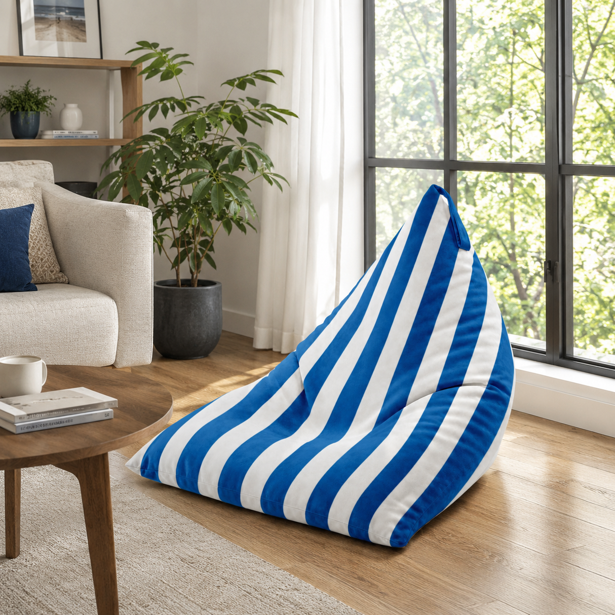 Sitzsack Pillow XXL VELVET Bunt gestreift
