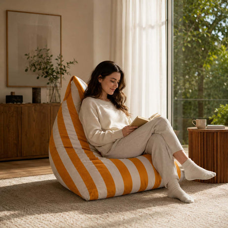 Sitzsack Pillow XL VELVET Bunt Gestreift