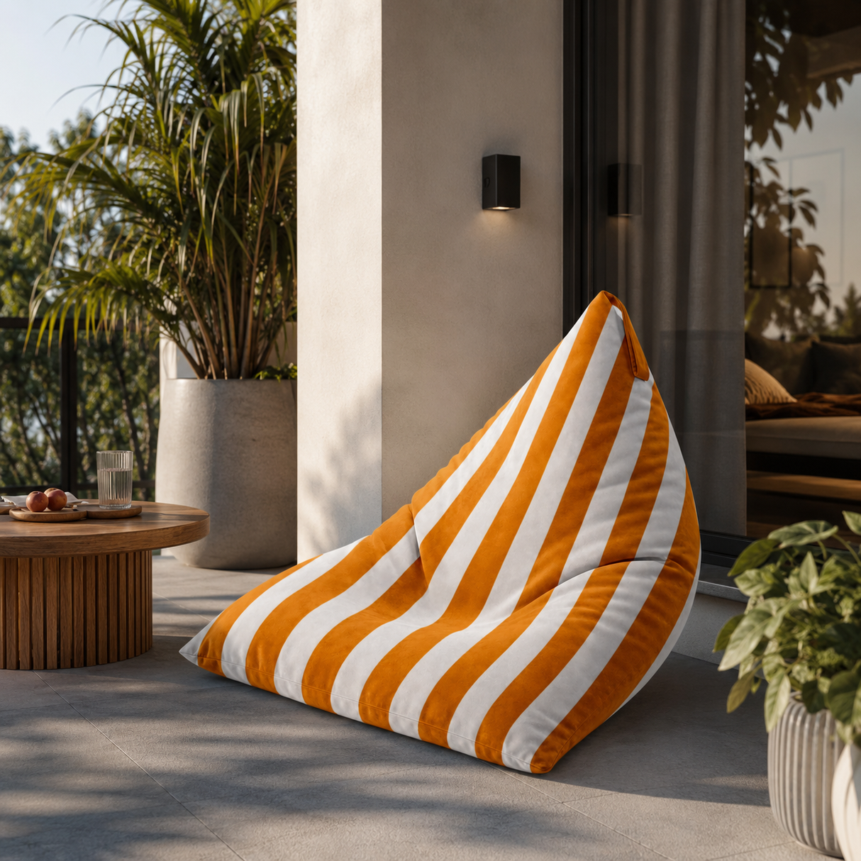 Sitzsack Pillow XXL VELVET Bunt gestreift