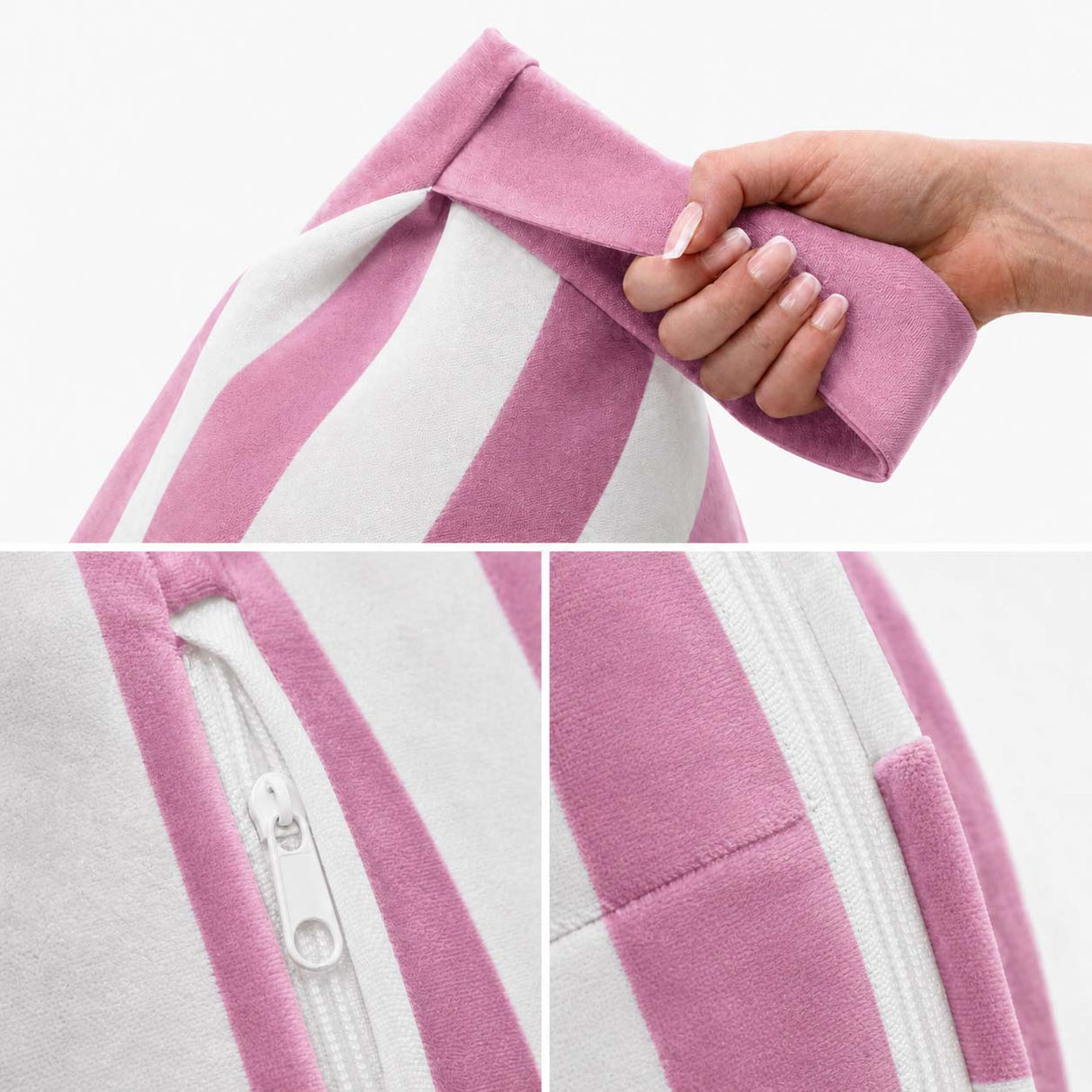 Sitzsack Pillow XL VELVET Bunt Gestreift