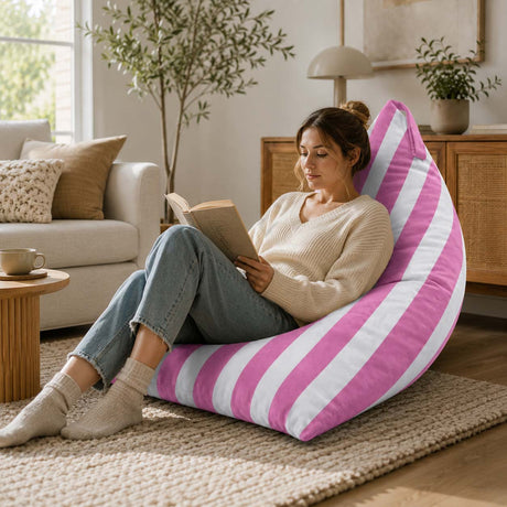 Sitzsack Pillow XL VELVET Bunt Gestreift