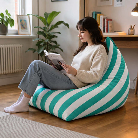 Sitzsack Pillow XL VELVET Bunt Gestreift