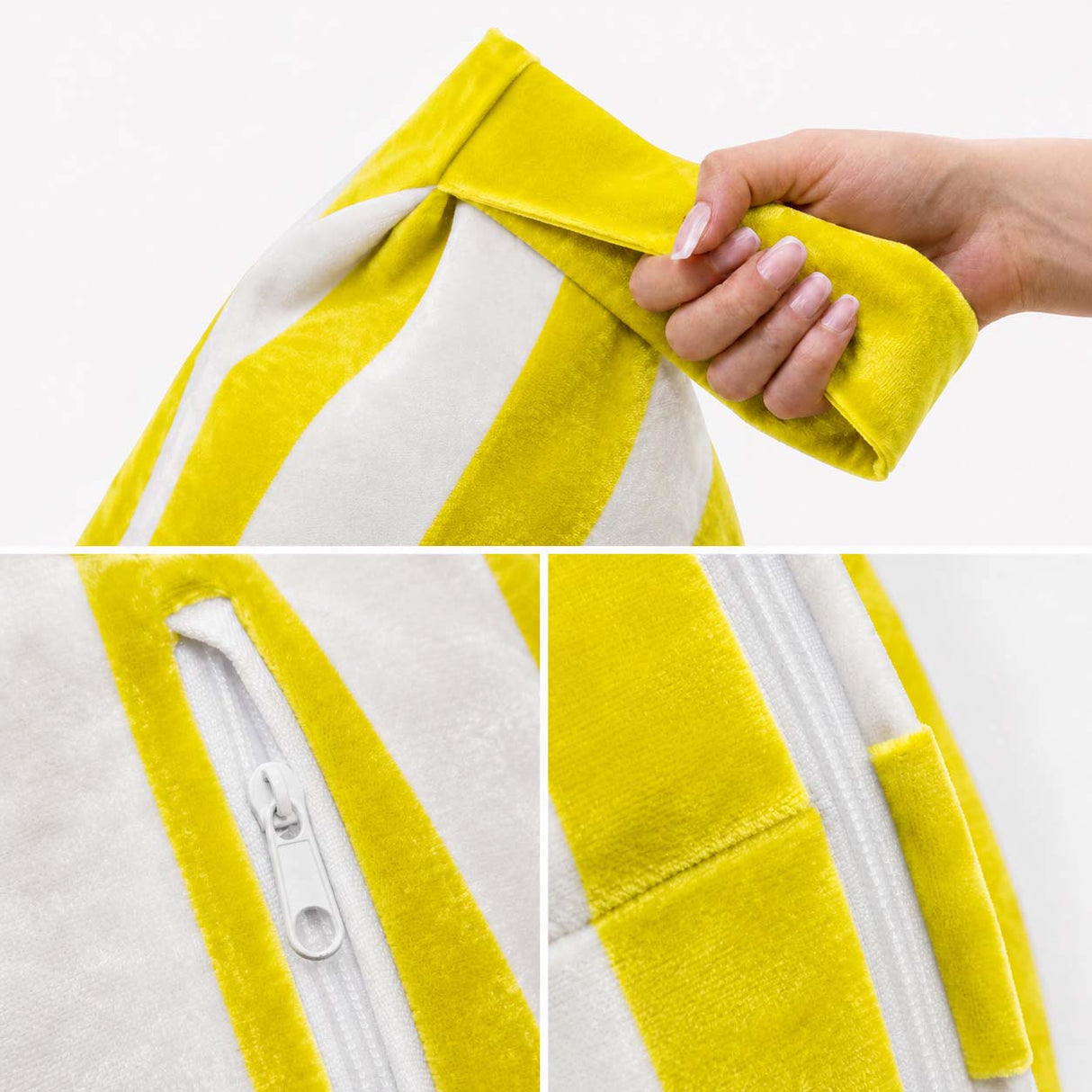 Sitzsack Pillow XL VELVET Bunt Gestreift