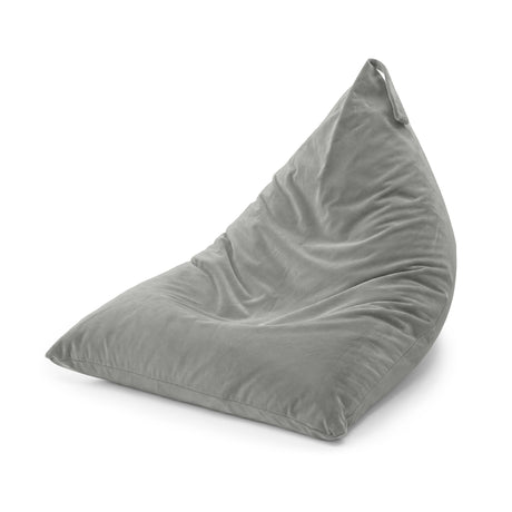 XL-Samtpouf, einfarbig Grau