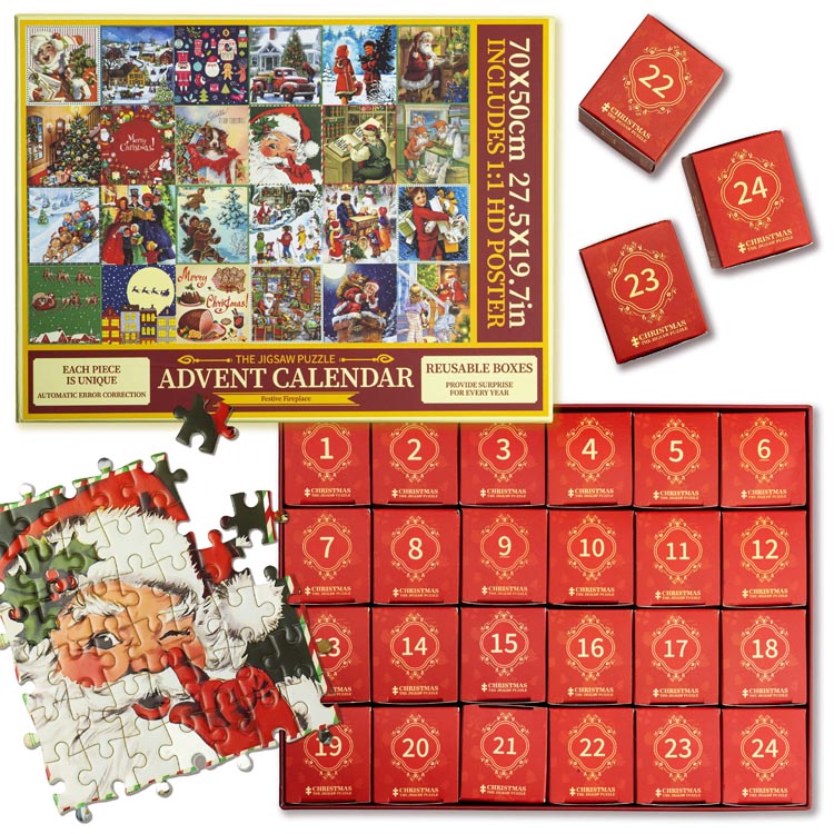 Adventskalender-Puzzle - 24 verschiedene Weihnachtsbilder