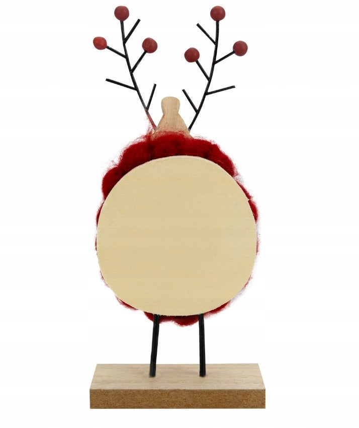 Weihnachtsfigur eines Mädchens auf Skiern, stehende Holzdekoration, 6 x 11 x 12 cm