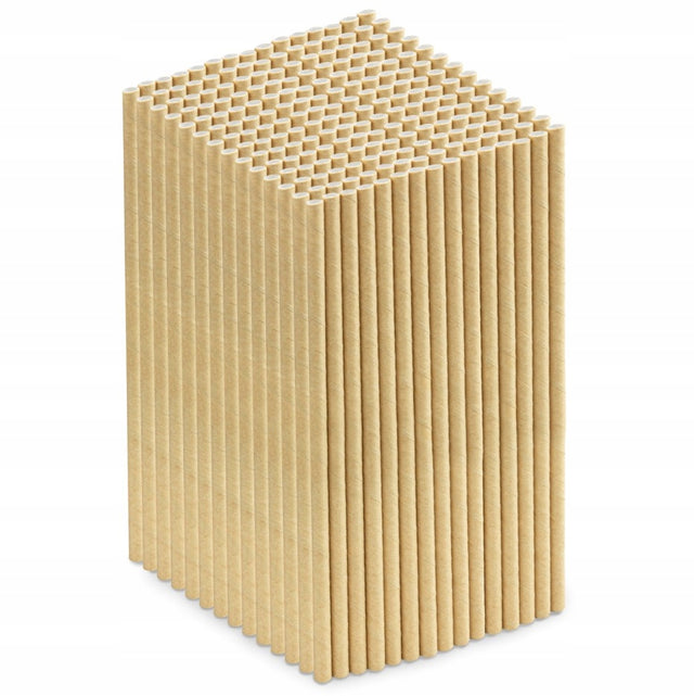 Dicke Papierstrohhalme Braun 20 cm – 200 Stück