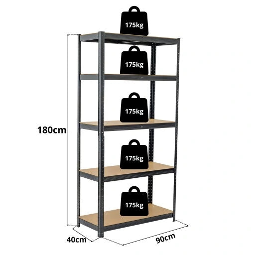 Lagerregal aus Metall 180x90x40 cm