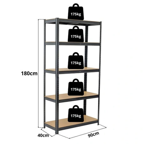 Lagerregal aus Metall 180x90x40 cm