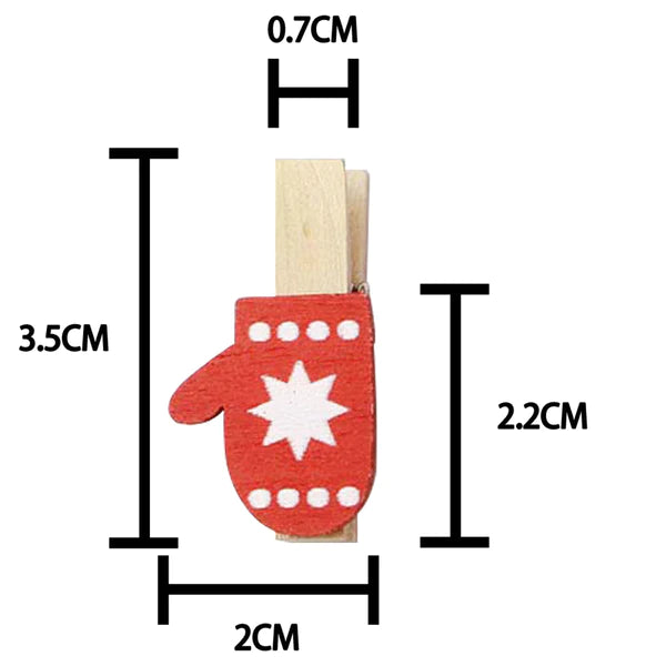 Clip-Clips Weihnachtsmotive aus Holz 10 Stk.