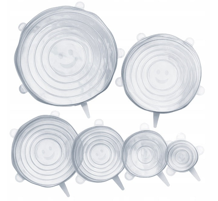 UNIVERSAL WEISSE Silikondeckel für Lebensmittel 6 Stk.