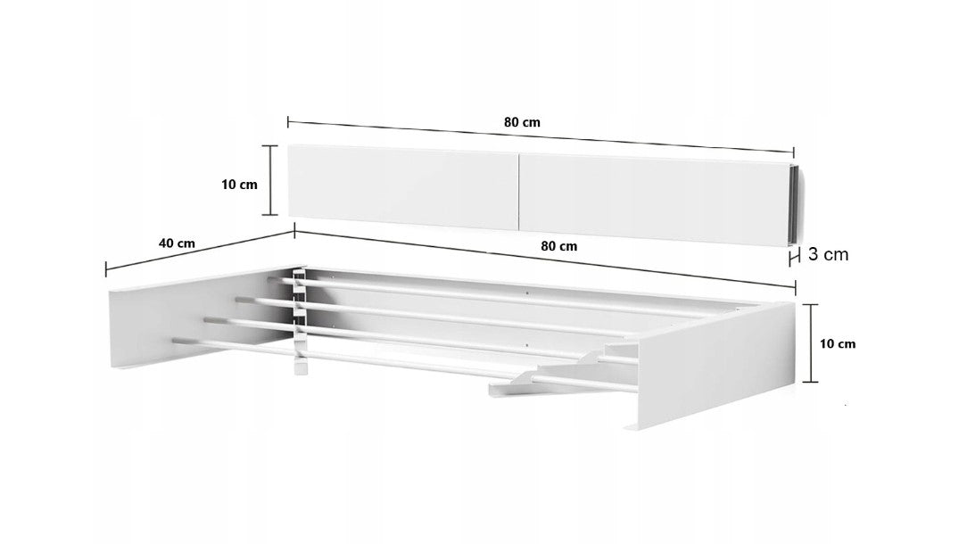 Zusammenklappbarer Wand-Wäschetrockner 80 cm