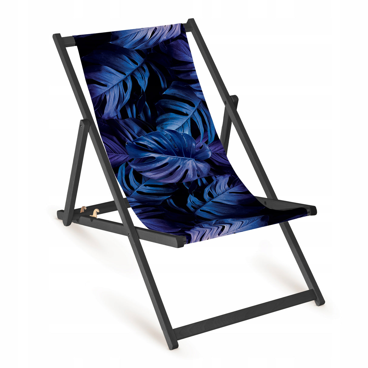 Holz-Liegestühle Monstera mit schwarzem Gestell