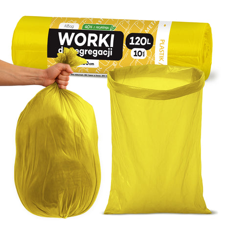 Gelbe Recycelte Müllsäcke 120L
